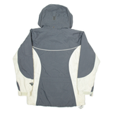 COLUMBIA Mens Rain Jacket Grey Nylon Hooded S