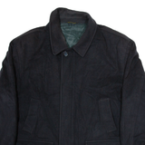 Mens Overcoat Coat Black XL