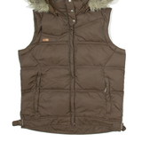 CARLO COLUCCI Womens Parka Gilet Brown Hooded S
