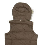 CARLO COLUCCI Womens Parka Gilet Brown Hooded S