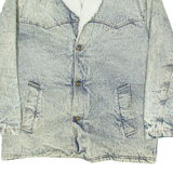 Mens Sherpa Lined Denim Jacket Grey M