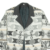 Mens Blazer Jacket Grey Geometric XL