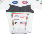 SUPER ROUBAIX Cycling Full Zip Mens Jersey White High Neck L