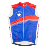 ECM Cycling Mens Jersey Blue Sleeveless 1/4 Zip L