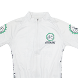 GREEN BIKE Cycling Mens Jersey White 1/4 Zip M