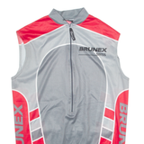 BRUNEX Cycling Mens Jersey Grey Sleeveless 1/2 Zip M
