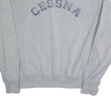 Cessna Mens Sweatshirt Grey 90s USA L