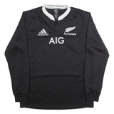 ADIDAS New Zeland All Blacks Rugby Training Mens Sweatshirt Black V-Neck M