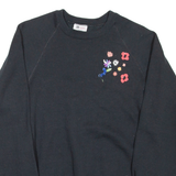 LEE Floral Womens Sweatshirt Black 90s M