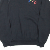 LEE Floral Womens Sweatshirt Black 90s M