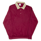GAMEBREAKER Mens Sweatshirt Maroon Collared 90s M