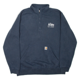 CARHARTT Loose Fit Mens Sweatshirt Blue 1/4 Zip XL