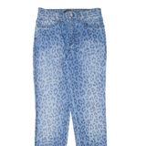 ROCCOBAROCCO Leopard Print Womens Jeans Blue Slim Skinny Stone Wash W26 L28
