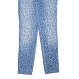 ROCCOBAROCCO Leopard Print Womens Jeans Blue Slim Skinny Stone Wash W26 L28