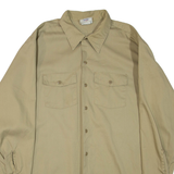 DICKIES Mens Plain Shirt Beige 3/4 Sleeve XL