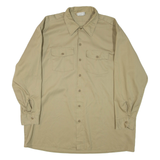 DICKIES Mens Plain Shirt Beige 3/4 Sleeve XL
