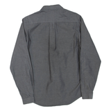 PRETTY GREEN Mens Plain Shirt Grey Long Sleeve S