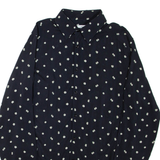 REISS Slim Fit Mens Shirt Black Floral Long Sleeve L