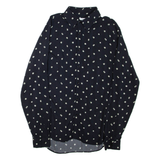 REISS Slim Fit Mens Shirt Black Floral Long Sleeve L