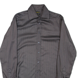 TED BAKER Endurance Mens Formal Shirt Grey Chevron Long Sleeve M