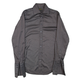 TED BAKER Endurance Mens Formal Shirt Grey Chevron Long Sleeve M