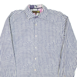 TED BAKER Mens Formal Shirt Blue Striped Long Sleeve M