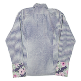 TED BAKER Mens Formal Shirt Blue Striped Long Sleeve M