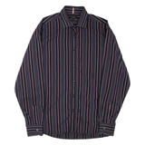 TED BAKER Mens Shirt Grey Striped Long Sleeve XL