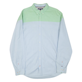 TOMMY HILFIGER New York Fit Mens Plain Shirt Blue Long Sleeve XL