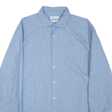 CALVIN KLEIN Slim Fit Stretch Mens Shirt Blue Long Sleeve XL
