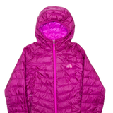 THE NORTH FACE Down Insulated Womens Puffer Coat Purple Hooded M
