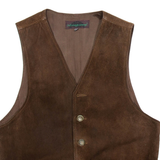 MONTGOMERY Mens Blazer Waistcoat Brown Leather L