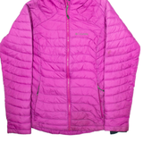 COLUMBIA Down Insulated Womens Puffer Coat Pink Nylon Hooded S