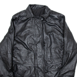 CANDA Womens Overcoat Coat Black Leather M