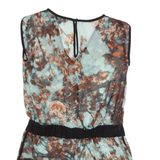TED BAKER Sheer Womens Playsuit Green Crazy Pattern Straight S
