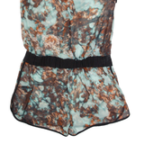 TED BAKER Sheer Womens Playsuit Green Crazy Pattern Straight S