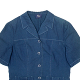 BLEU DE SYM Womens Blouse Blue V-Neck S