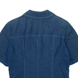 BLEU DE SYM Womens Blouse Blue V-Neck S