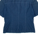 BLEU DE SYM Womens Blouse Blue V-Neck S