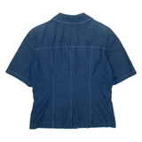 BLEU DE SYM Womens Blouse Blue V-Neck S