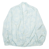 Womens Printed Shirt Blue Collared Long Sleeve 90s Viscose Floral M