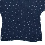 Womens Printed Blouse Blue Crazy Pattern M