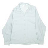 WEINBERG Womens Blouse Blue Collared Long Sleeve L