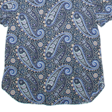 TOMMY HILFIGER Womens Printed Shirt Black V-Neck Paisley XS