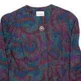 K.C. SPENCER Womens Printed Shirt Blue Long Sleeve Crazy Pattern M