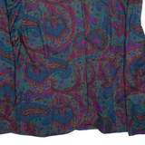 K.C. SPENCER Womens Printed Shirt Blue Long Sleeve Crazy Pattern M