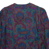K.C. SPENCER Womens Printed Shirt Blue Long Sleeve Crazy Pattern M