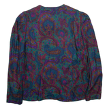 K.C. SPENCER Womens Printed Shirt Blue Long Sleeve Crazy Pattern M