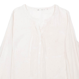 Womens Printed Blouse Pink V-Neck Long Sleeve Silk Polka Dot S