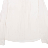 Womens Printed Blouse Pink V-Neck Long Sleeve Silk Polka Dot S